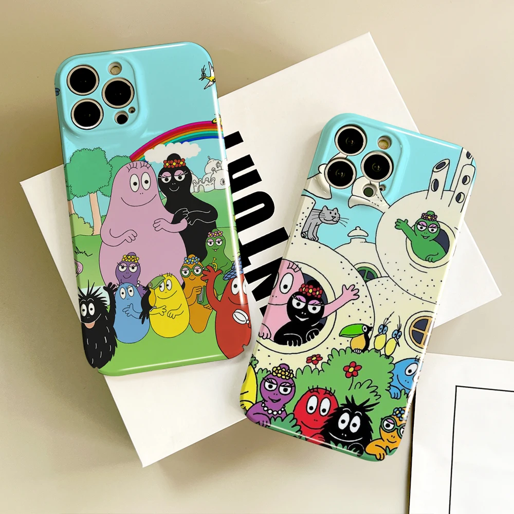 Phone Case For IPhone 16 15 14 13 12 11 Plus Pro Max Mini Glossy HD Hard Cover Film Shell French Cartoon TV B-Bar-ba-p-papaS