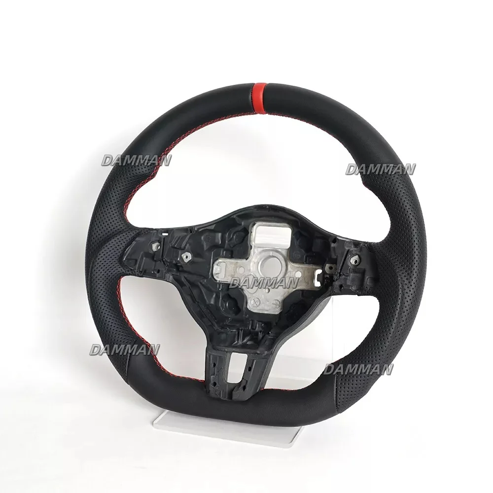 Leather Car Steering Wheel For Volkswagen Golf 6 GTI GTD R 2008 2009 2010 2012 2013 2014 Polo GTD GTS GRE GLI VW Racing Wheel