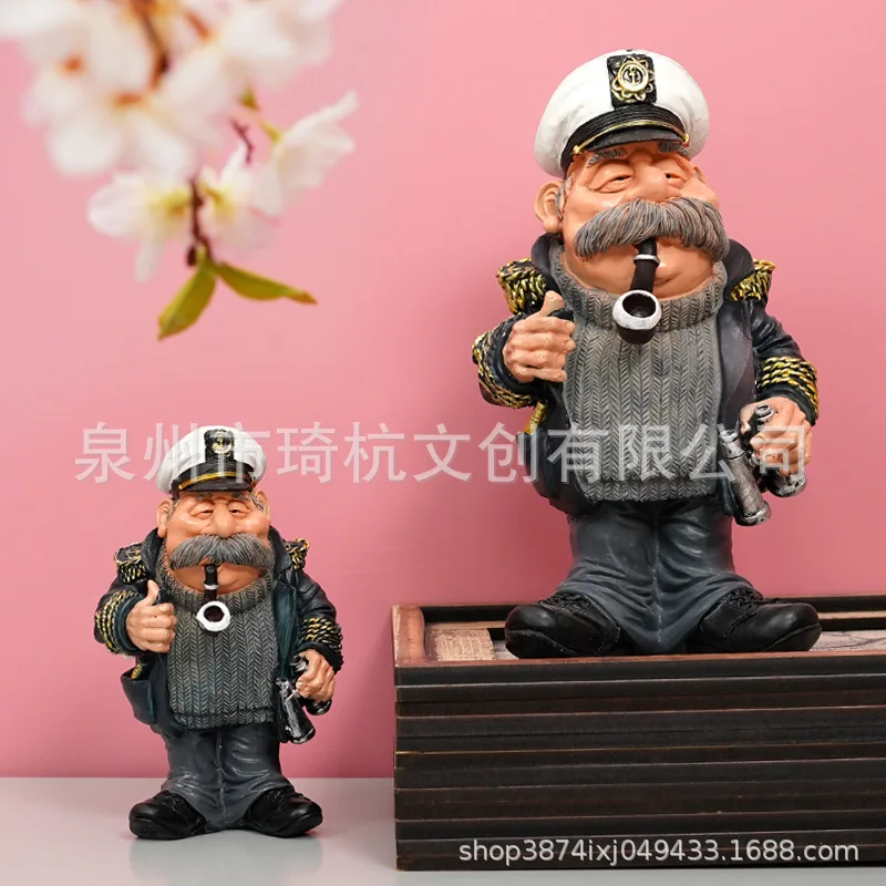 Popular Cross Border Captain Sailor Figurine Creative Decoration for Living Room Foyer Cabinet Desktop Office Study Decorative