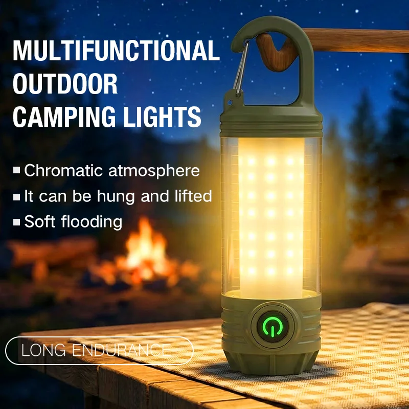 Multi Functional Camping Light Outdoor LED Night Riding Light Rechargeable Flashlight Night Light Waterproof Travel Light