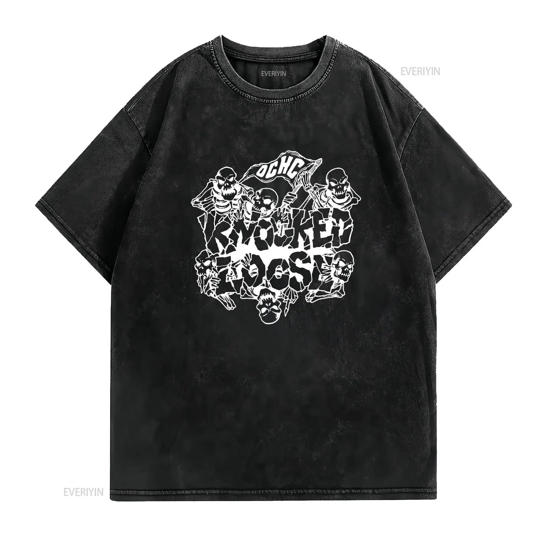 New Knocked Loose American Metalcore Rock Band Retro Black T Shirt Size S 2XL vintage Washed Top For Everyday Wear streetwear