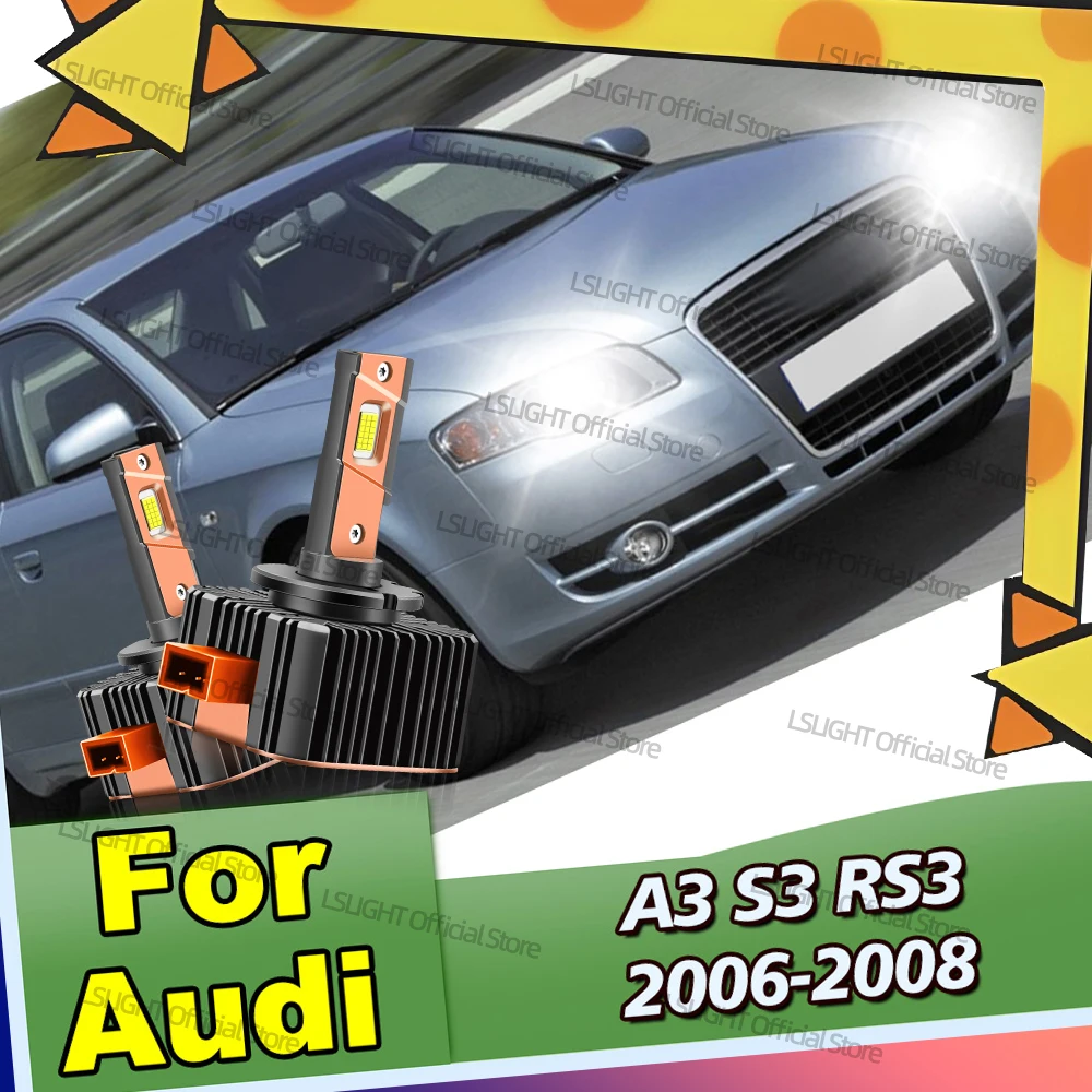 

2 шт. HID-светодиодные фары D1S D1 для Audi A3 S3 RS3 2006 2007 2008 Автомобильные фары 30000LM Супер яркость 6000K Plug-N-Play