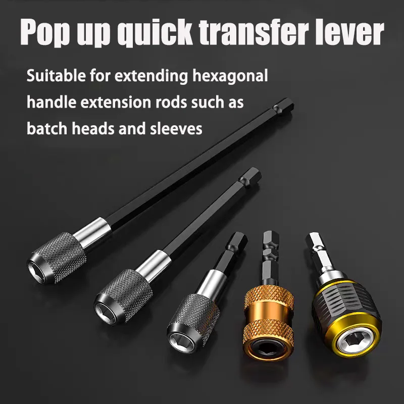 1Pcs 6.35mm Shank Quick Release Precision Screwdriver Set Magnetic Bits Holder with Adjustable Collar Extension Bar 60mm 150mm