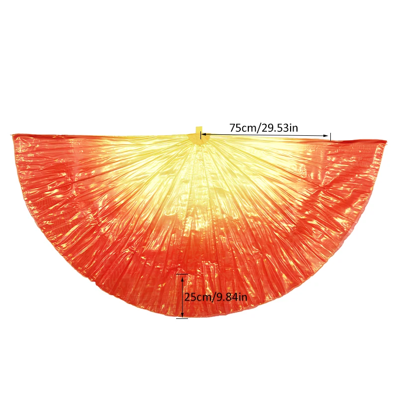 Color Yarn Material Worship Dance Fan Opening Dance Cartilaginous Fishbone Fan Double Layer Gradient Stage Performance Props