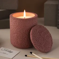 Concrete Lava Jar Candle Cup Mold DIY Round Plaster Storage Box Cement Plant Pot Resin Vase Pen Holder Casting Mould