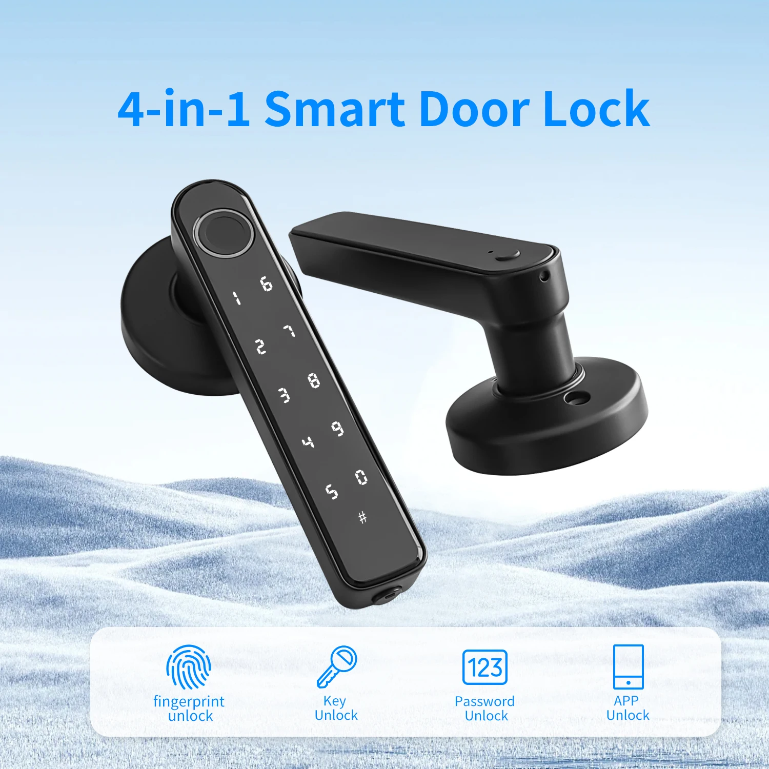 

Tuya 4-in-1 Intelligent Door Handle Lock Smart Life Products Security Fingerprint Unlock Electronic Biometric Digital Lock