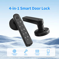 Tuya 4-in-1 Intelligent Door Handle Lock Smart Life Products Security Fingerprint Unlock Electronic Biometric Digital Lock