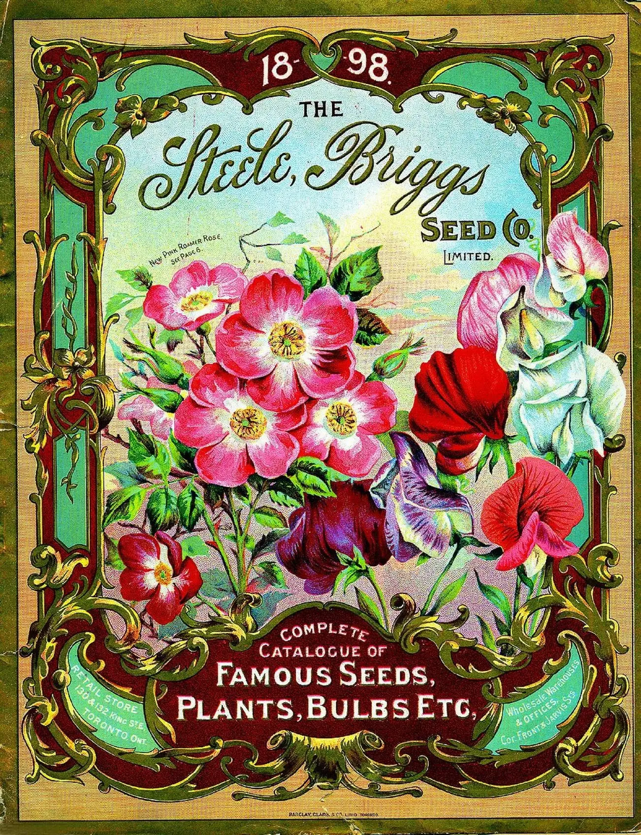 Wall Art Metal Hanging Sign 1898 - Steele Famous Vintage Flowers Seed Packet Catalogue Advertisement Vintage Wall Decor Plate Ti