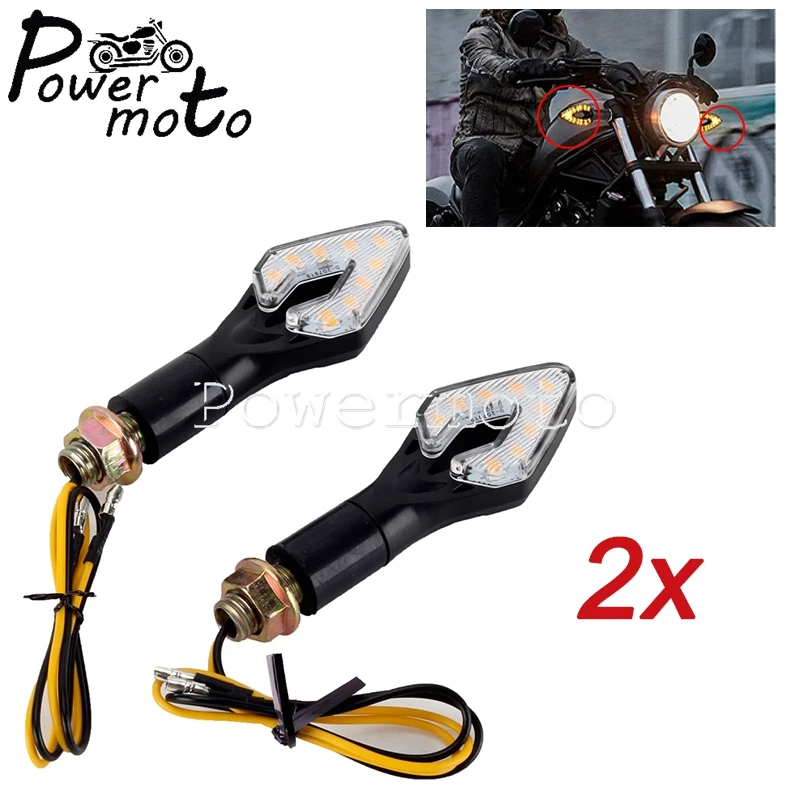 

2 шт., гибкие Сигналы поворота для мотоцикла, 12 светодиодов