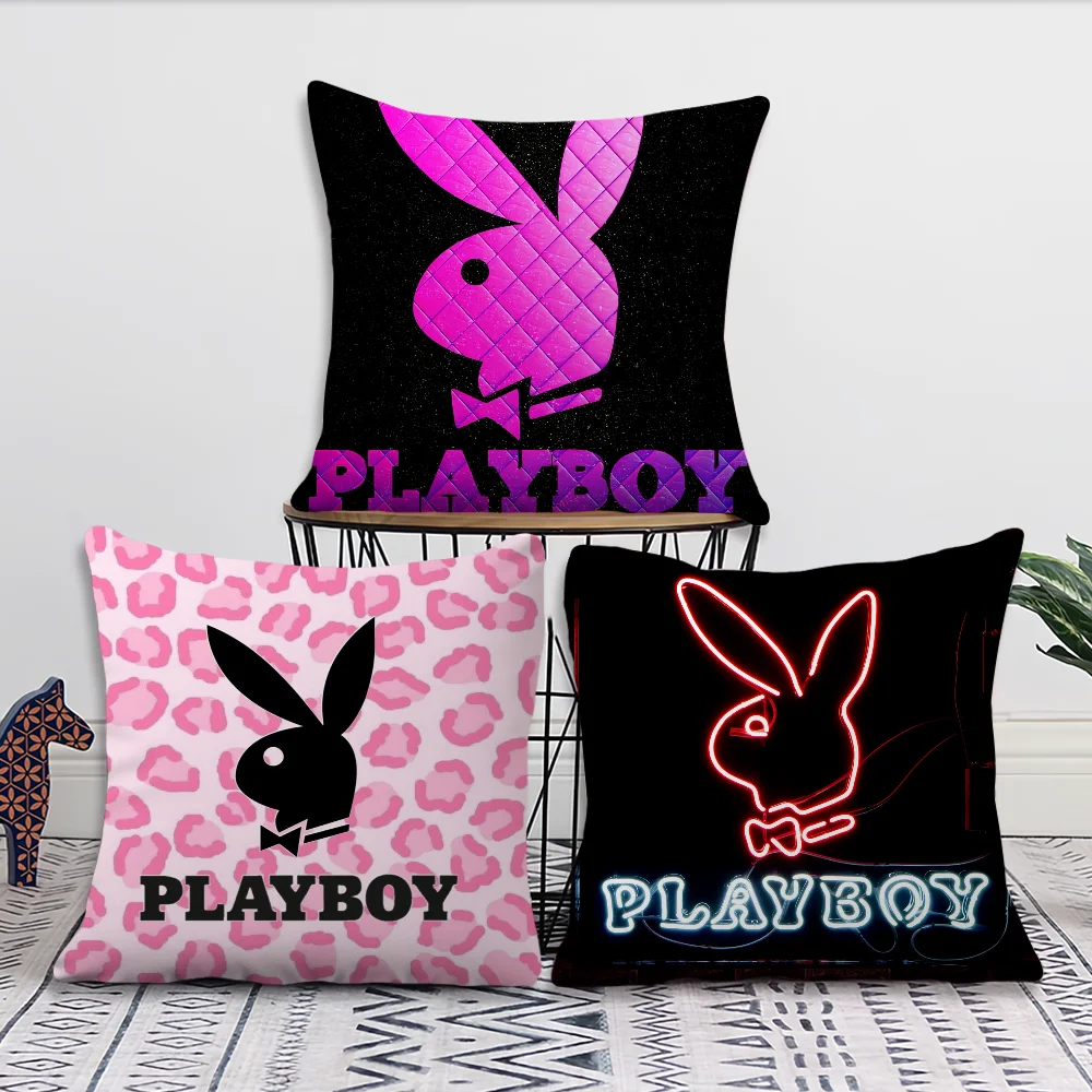 Fashion Sexy P-Playboys Logo Pillow Case Home Sofa living Room Office Shop Cover Printing Comfort Decoration Nordic Simplicity