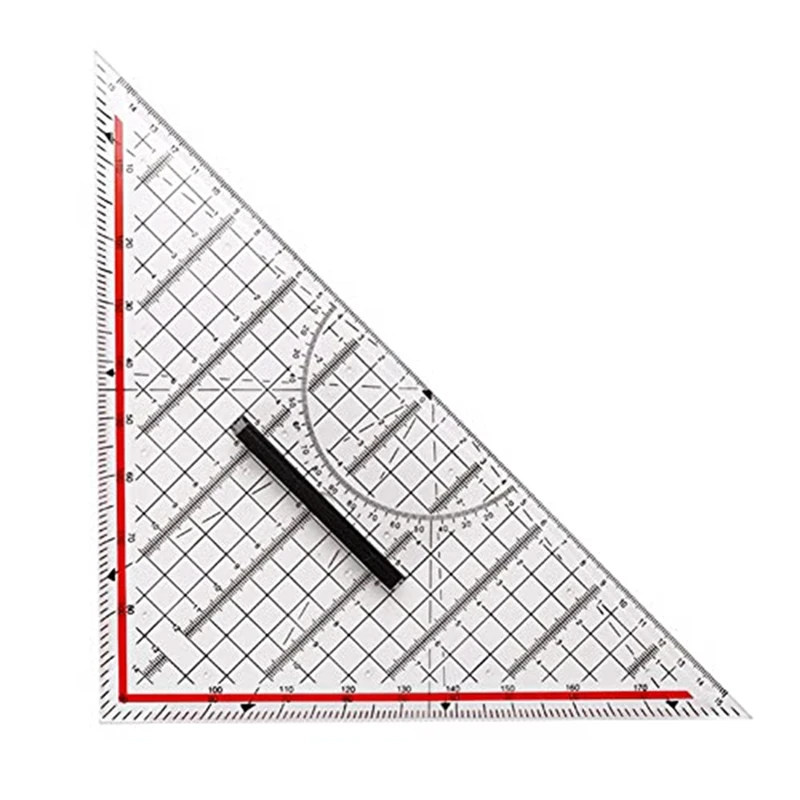 

30CM Multi-Function Drawing Design Ruler Plastic Drawing Design Ruler With Handle Protractor Measurement Ruler