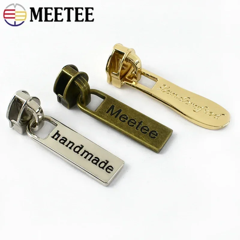 10–50 Stück Meetee 5 #   Metall-Reißverschlussschieber für Nylon-Reißverschlüsse, Klebeband, Tasche, Kleidungsstück, Reißverschlüsse, Abzieher, Kopf, Reißverschluss, Reparaturset, DIY-Nähzubehör