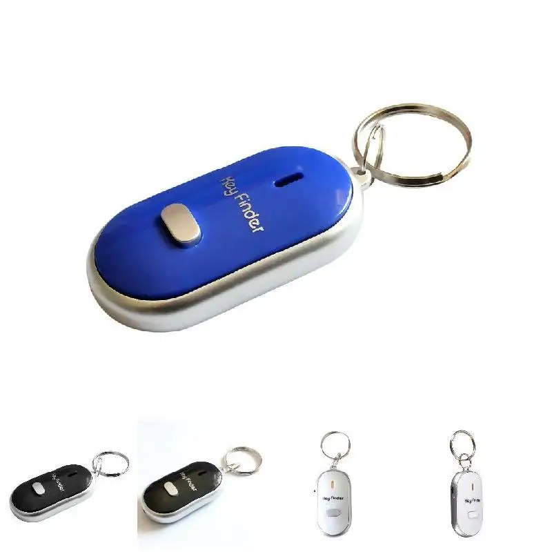 LED Key Finder Locator ค้นหาหาย Keychain Chain เสียงนกหวีดควบคุมเสียง Locator Keychain อุปกรณ์เสริม QJY99