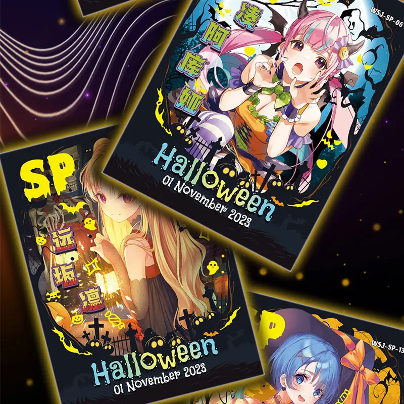 New Goddess Story Collection Cards Halloween Night Anime Figure Girls Party Hutao Rem Ram Christmas Card For Family Gift Toy