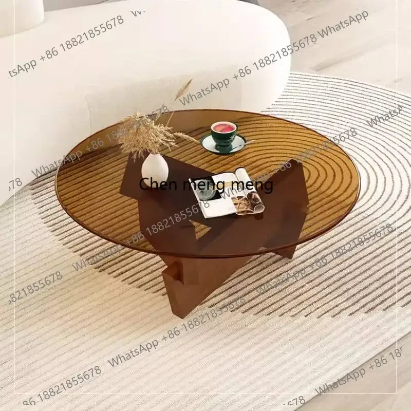 

RR Nordic Creative Transparent Glass Solid Wood Coffee Tables Living Room Vintage Minimalist Tea Table Hall Design Furniture Hom