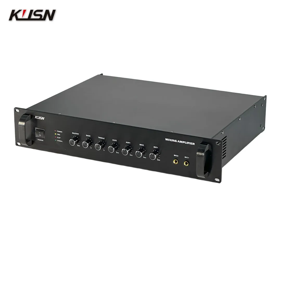 2U OEM/ODM 80W مجتمعة الجهد المستمر خلاط مكبر كهربائي للمنزل والمكتب والمدرسة PA نظام