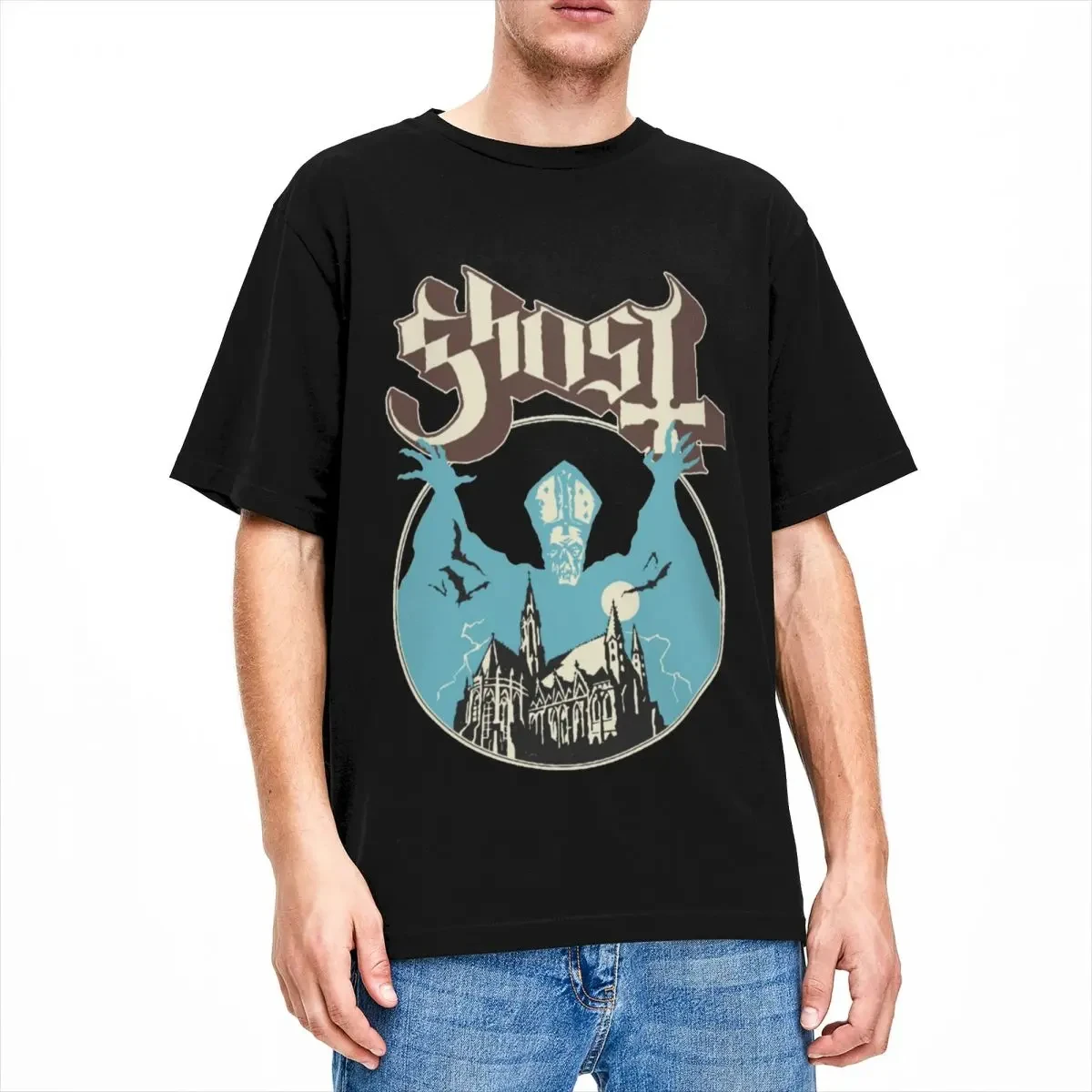 Ghost Band T-Shirts Print Men Women Vintage Fashion Pure Cotton T Shirt Hip Hop Streetwear Harajuku Unisex Tees Tops Clothing