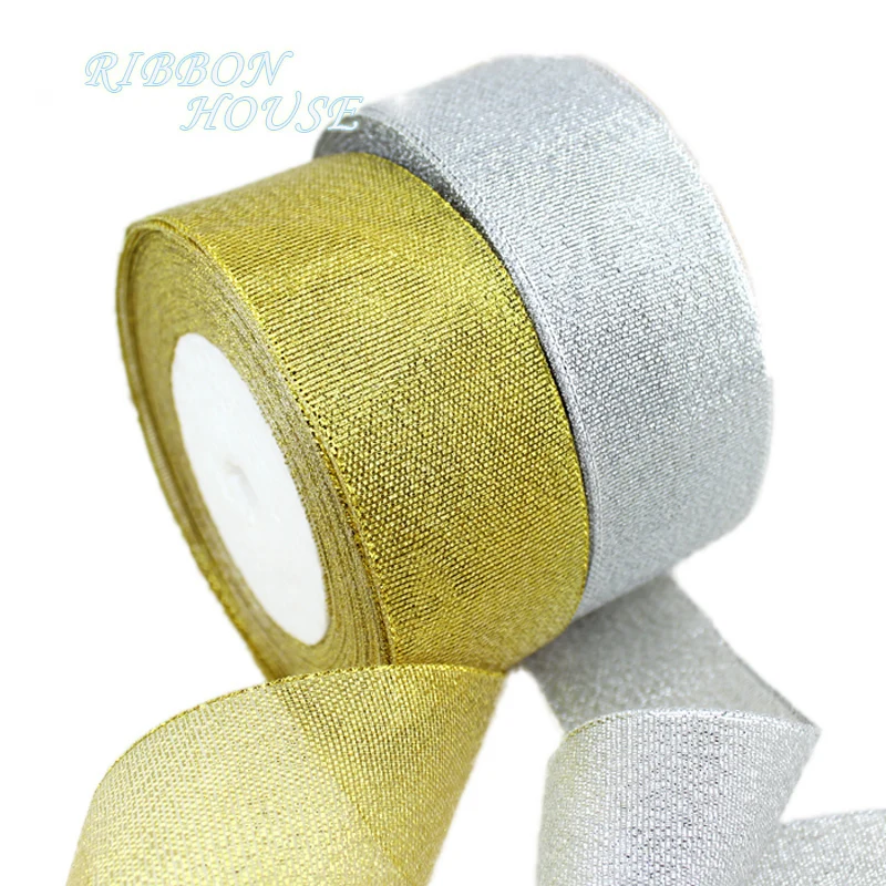 (25 yards/lot) 40mm polyester organza ribbons Christmas packaging ribbon high-grade quality squares ribbon