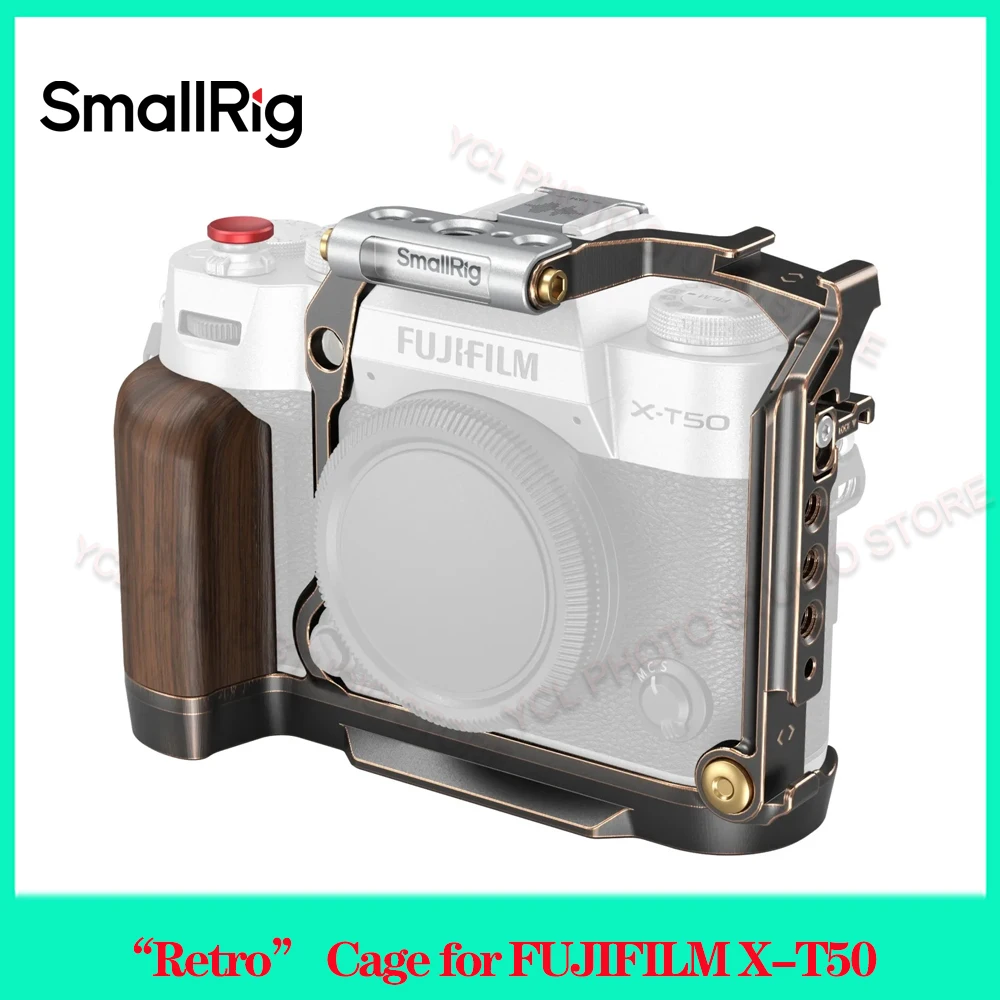 

smallrig Retro Aluminum Alloy Cage for FUJIFILM X-T50 Protection with Arca-Swiss Quick Release Plate For Tiktok Video Shooting