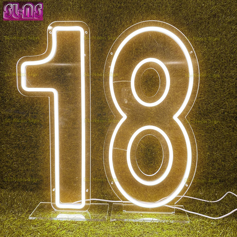 

Custom LED Light Up Signs Number 1 Neon Signs Wall Decor for Bedroom Wedding Decor First Birthday Party Numbers Lamp Kids Gift