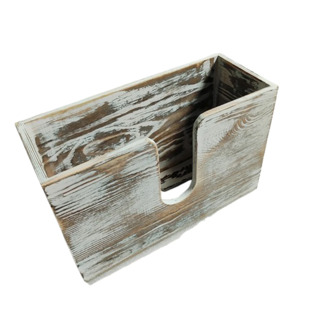 

Creative Wooden Napkin Holder Wall Mounted Table Organizer Hanging Tissue Box Polished Smooth Paper Storage Holder Kitchen