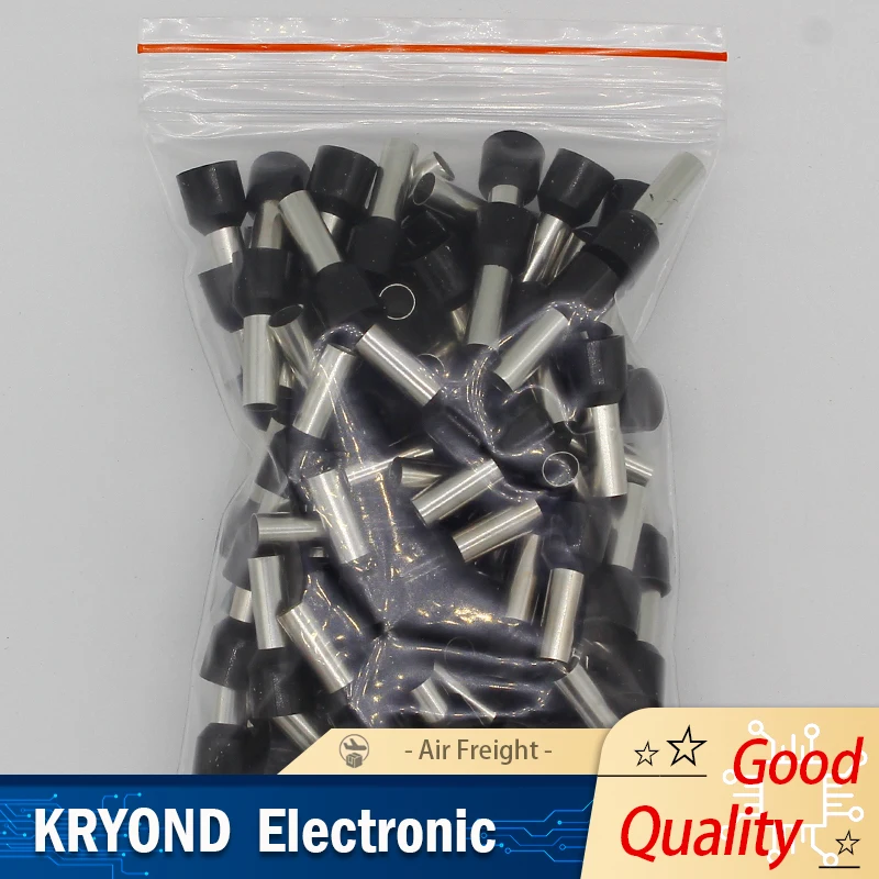 100PCS E10-12 Rohr Isolierklemmen 10mm2 Kabel Draht Crimp Stecker E-