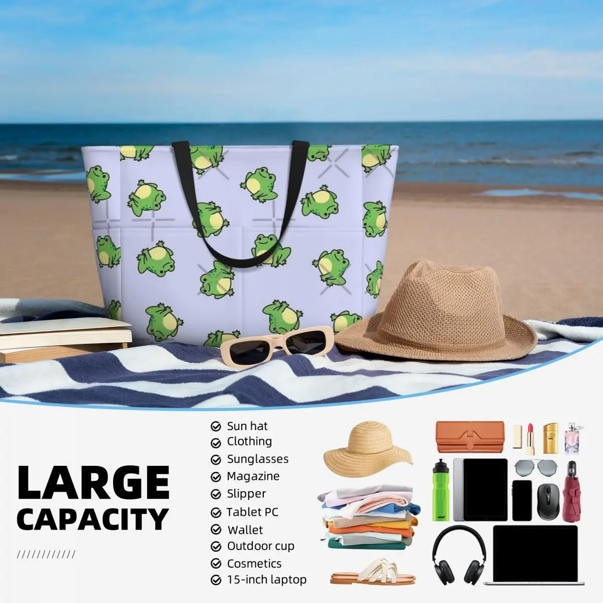 Saco de viagem estilo sapo, grande capacidade, elegante, para esportes, presente de aniversário, padrão multi-estilo