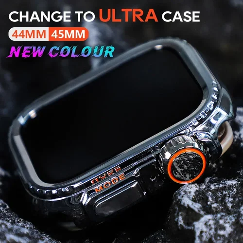 Cubierta de Metal para Apple Watch Ultra 2, 49mm, 45mm, marco de carcasa, parachoques protector, iWatch Series 9 8 7 6 5 SE, cambio de bisel de 44MM a Ultra