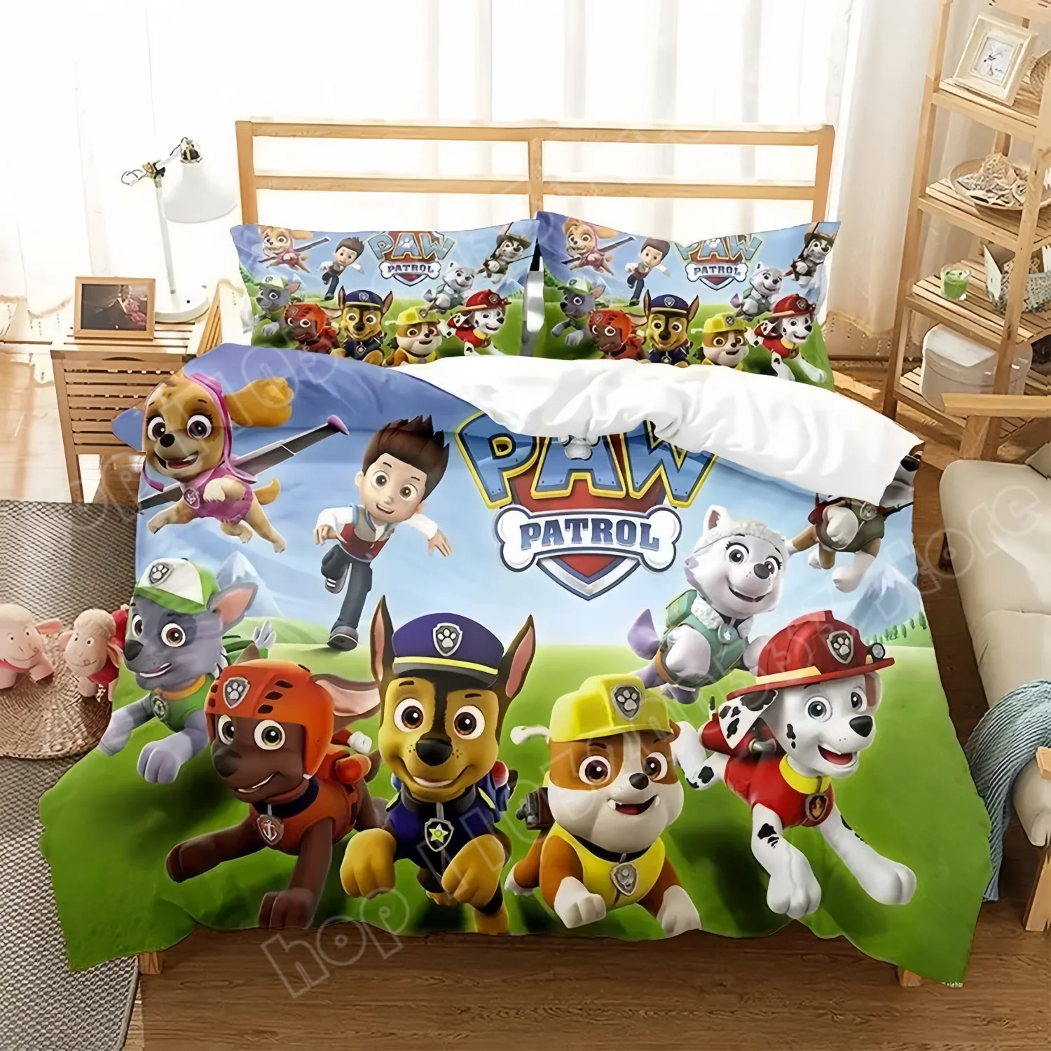 Leuke PAW Patrol Beddengoed Set Dekbedovertrekken Kussenslopen voor Volwassen Kiods Slaapkamers Enkel Dubbel Maten Anime Gedrukt Woondecoratie