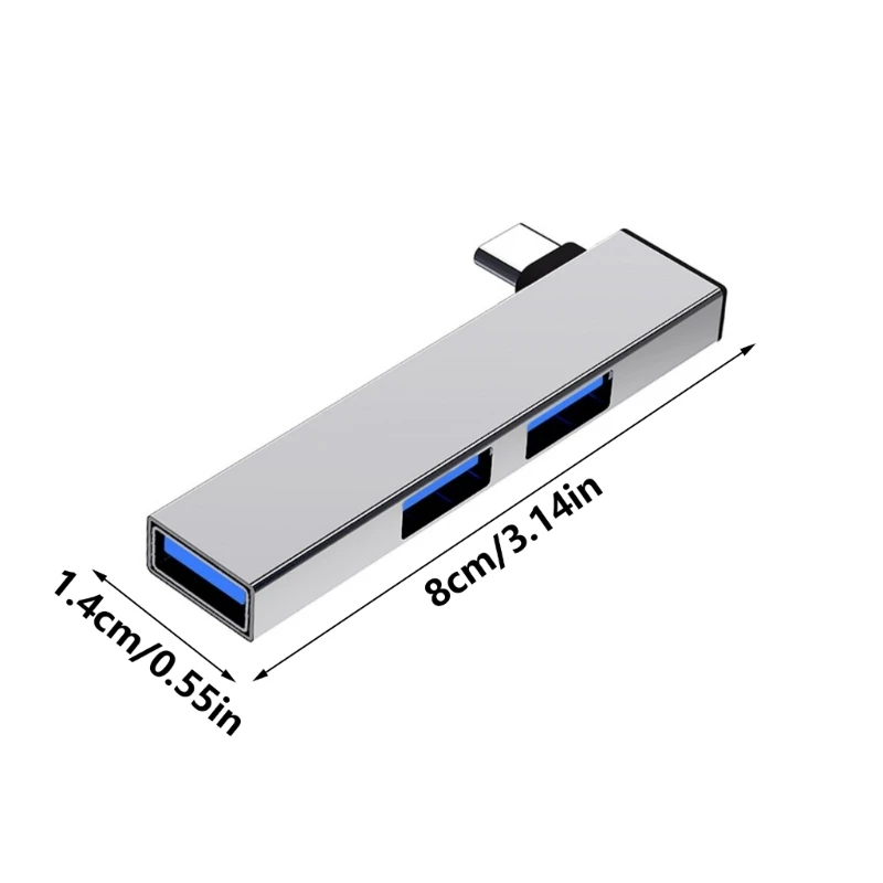Hub USB tipo C com estação acoplamento 4 portas USB expande as capacidades do laptop