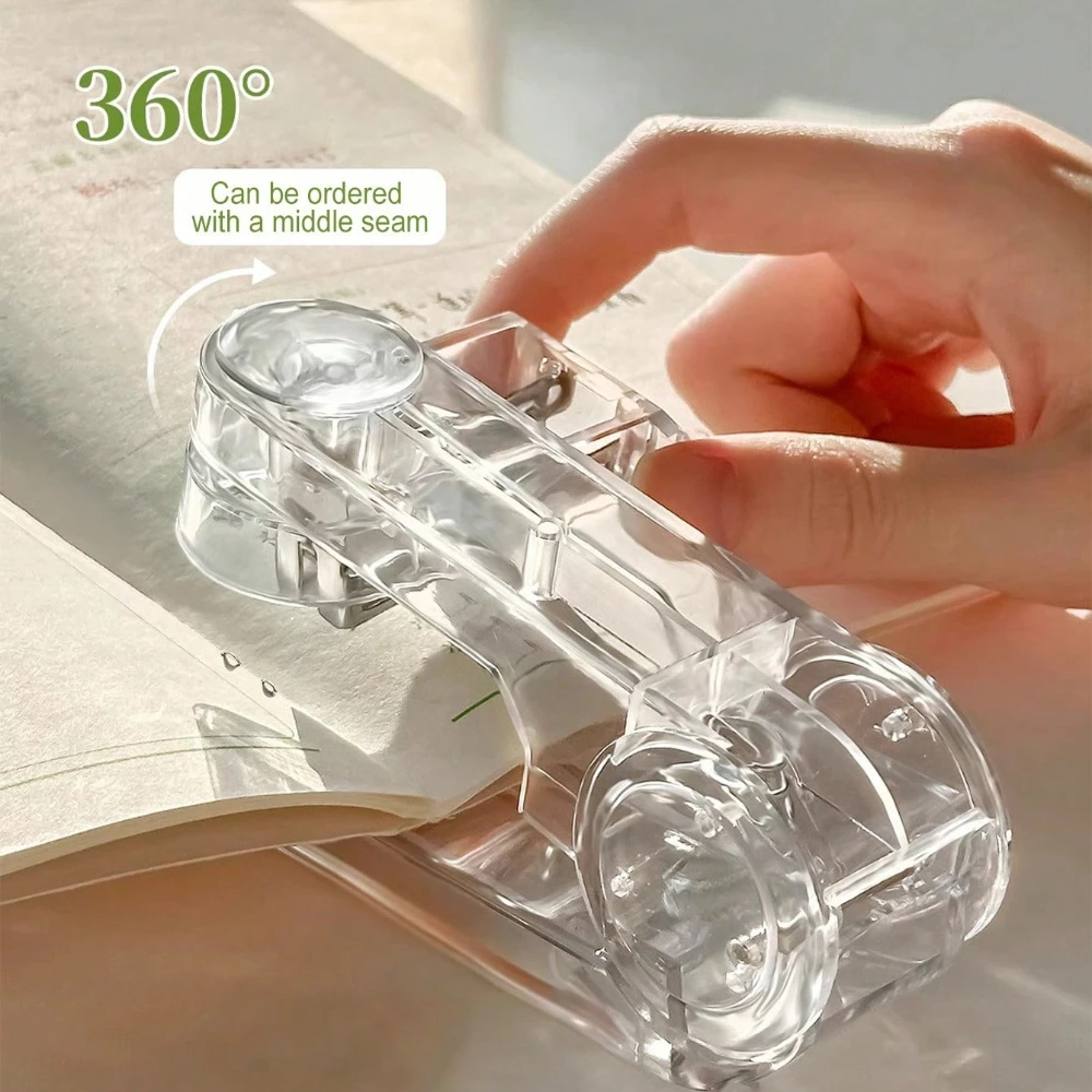 دباسة قابلة للدوران 360 درجة، دباسة حمل صغيرة محمولة جمالية عالية، أدوات مكتبية منزلية سميكة