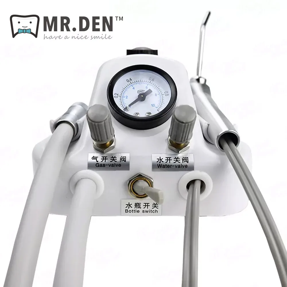 Dental Portable Unite Turbine Machine With Plastic Cover Unit Work With Air Compressor 3 Way Syringe 2/4 Holes Teeth Whitening