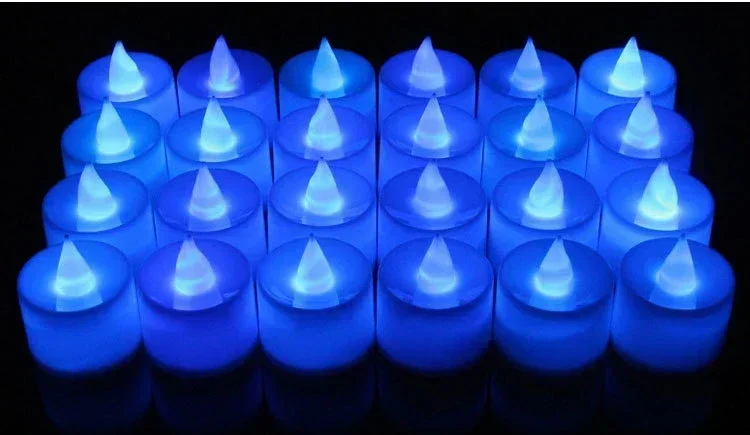 1-50Pcs Colorful Flickering Flame LED Candles Light Battery Powered Flameless Simulation Light For Wedding Christmas Home Decor