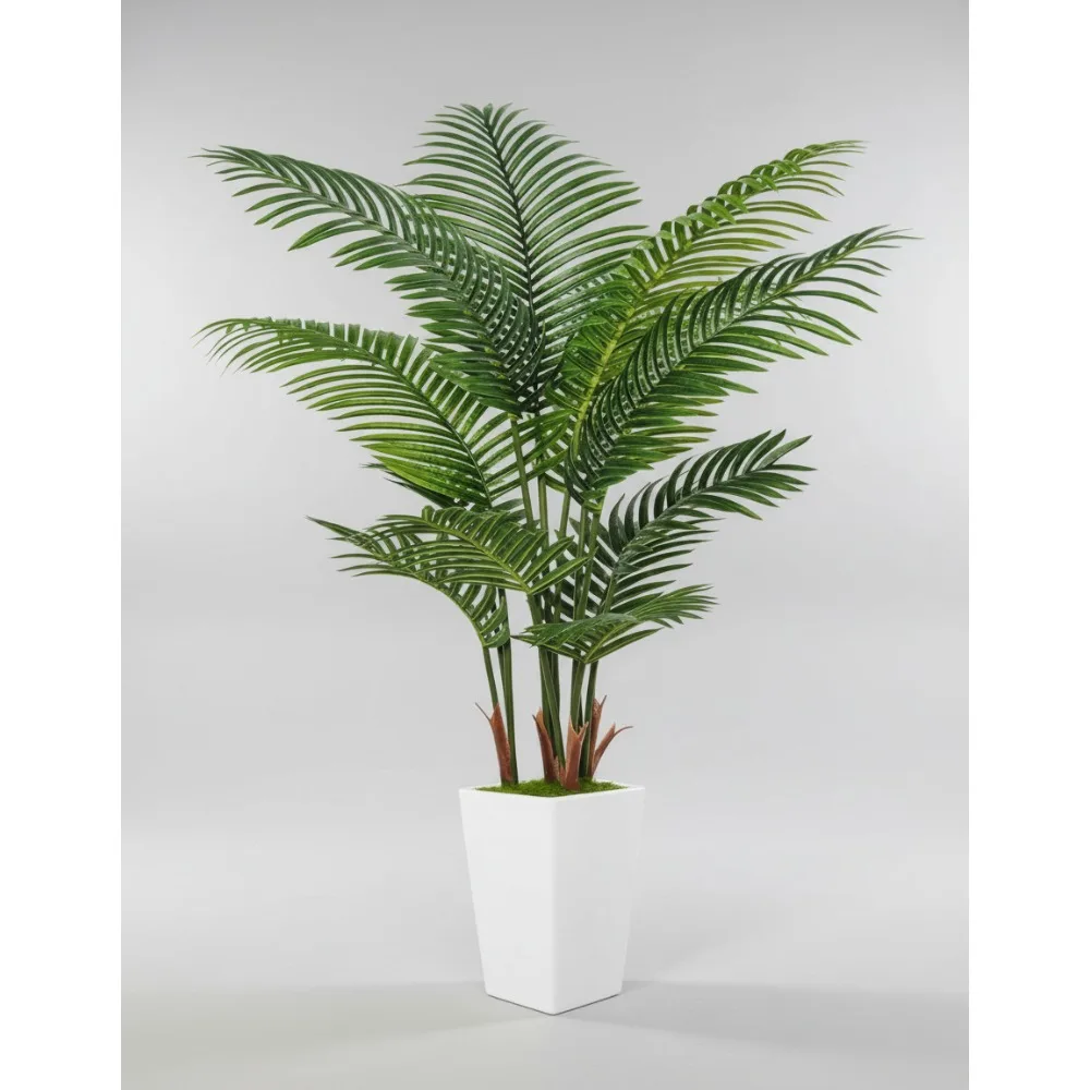

6FT Artificial Palm Tree Indoor Faux Plant with Lifelike Leaves for Home Office Decor (White)