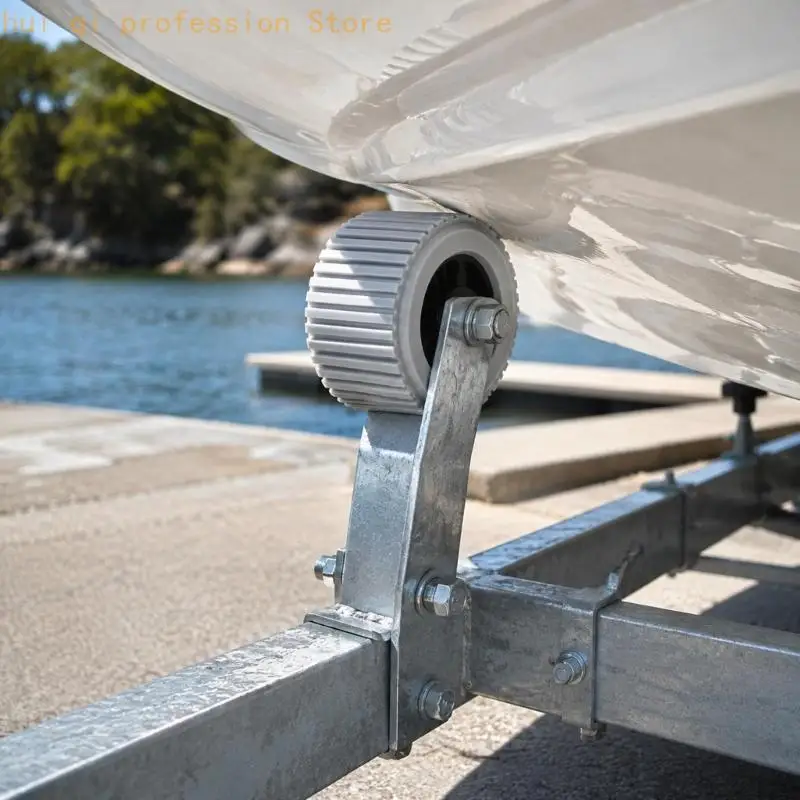 Kielrollenersatz für Bootsanhänger mit gerippten Außenrippen, geformter Nabe und Kunststoffkern für reibungsloses Beladen des – Detail 10