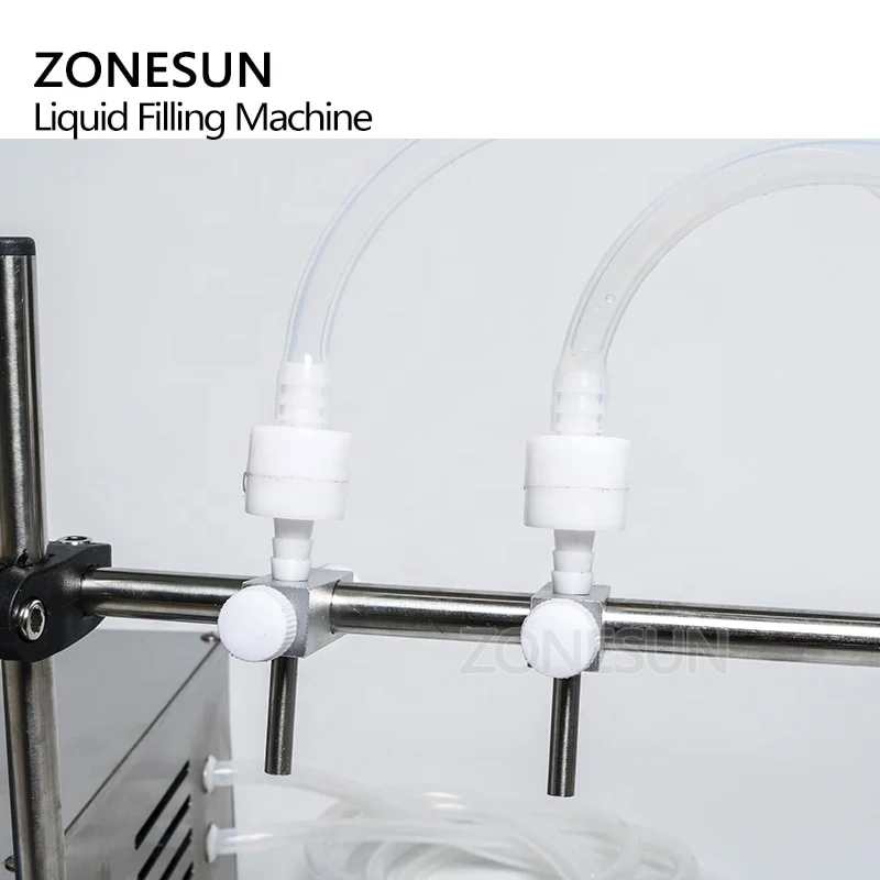 ZONESUN Electric Digital Control Pump Bottle Liquid Filling Machine Small 3-4000ml for Perfume Water Juice Oil With 2 head