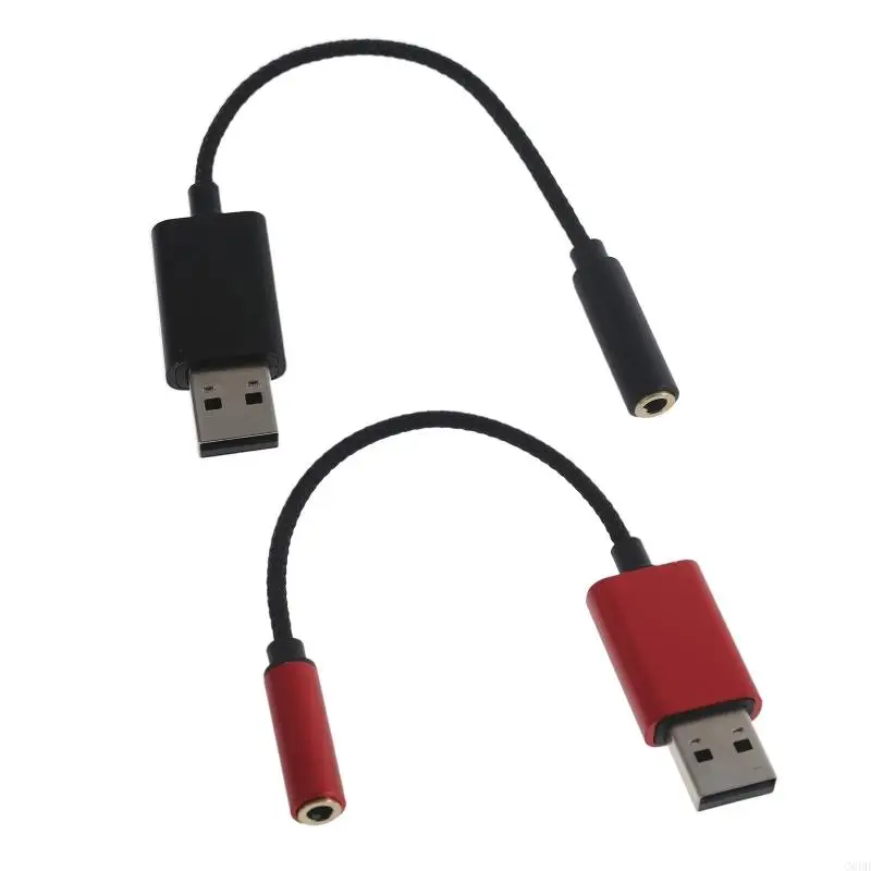 

G6DD 5.94in Adapter Male to Female USB to 3.5mm Cable Headphones Mic Adapter for Headset PC Laptop Desktops