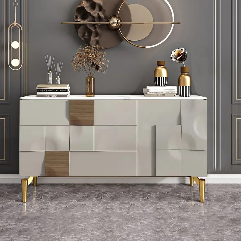 

Nordic light luxury solid wood dining side cabinet entrance entrance partition cabinet