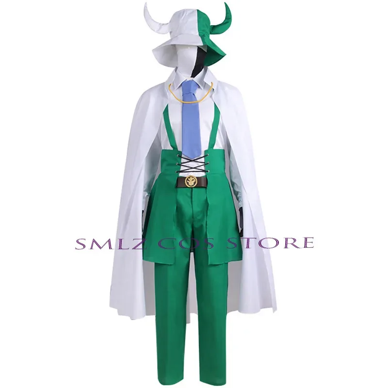 

Page One Cosplay Costume Anime Tobiroppo Wig White Cape Cloak Green Rompers Hat Full Set Uniform Man Carnival Halloween Suit