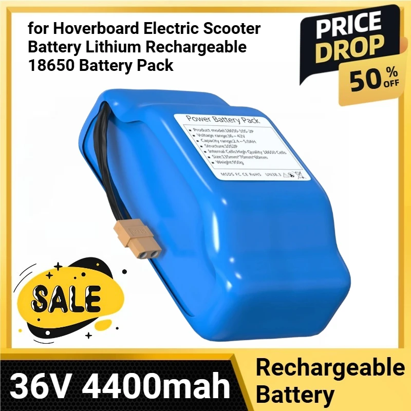 

for Hoverboard Electric Scooter Battery Lithium Rechargeable 18650 Battery Pack 36V 10S2P 250W~500W 42V