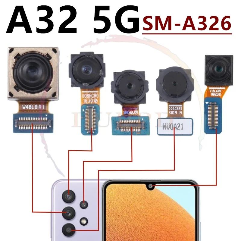 Rear Front Camera For Samsung Galaxy A32 4G 5G Selfie Facing Backside Frontal Back Camera Module Flex Repair Spare Part