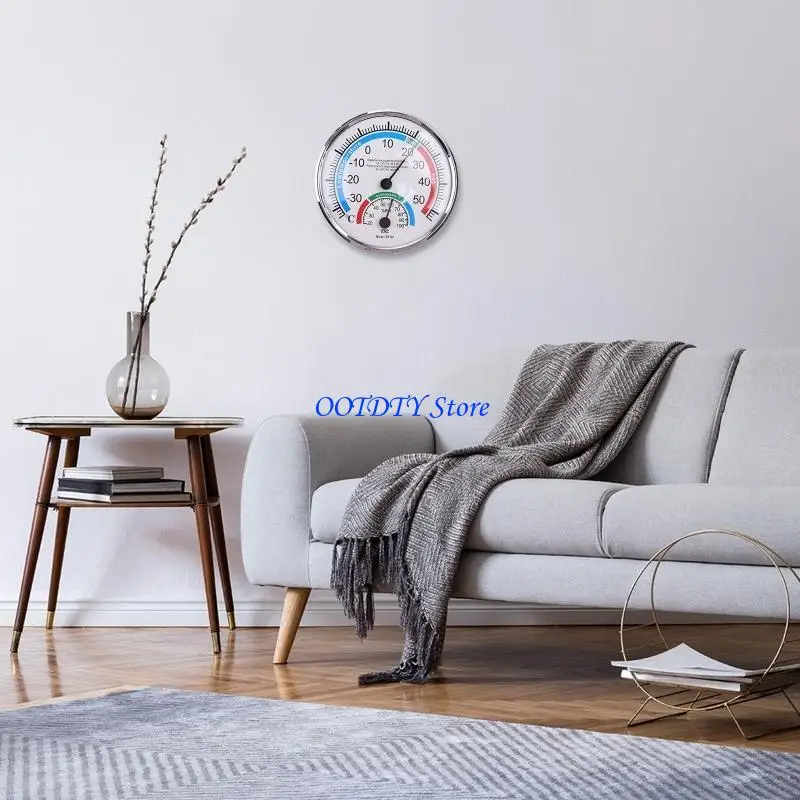 367A Mini Indoor Thermometer Hygrometer 2 in 1 Temperature Analog Humidity Monitor Gauge for Home Room