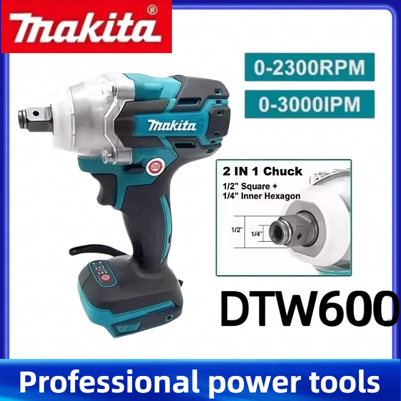 

Makita DTW600 Brushless Cordless Wrench 18V 1/2Inch 3100IPM Rechargeable Electric Driver for All Kinds of Vehicle Use