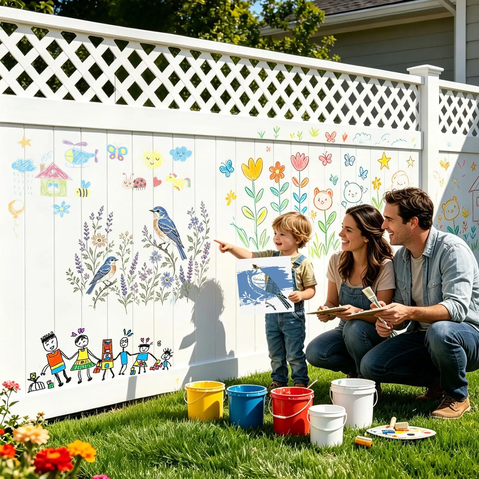 Flower Stencils Reusable DIY Glass Vase Decor Templates Wall Drawing Templates For Artists Homeowners Renters Painters Home