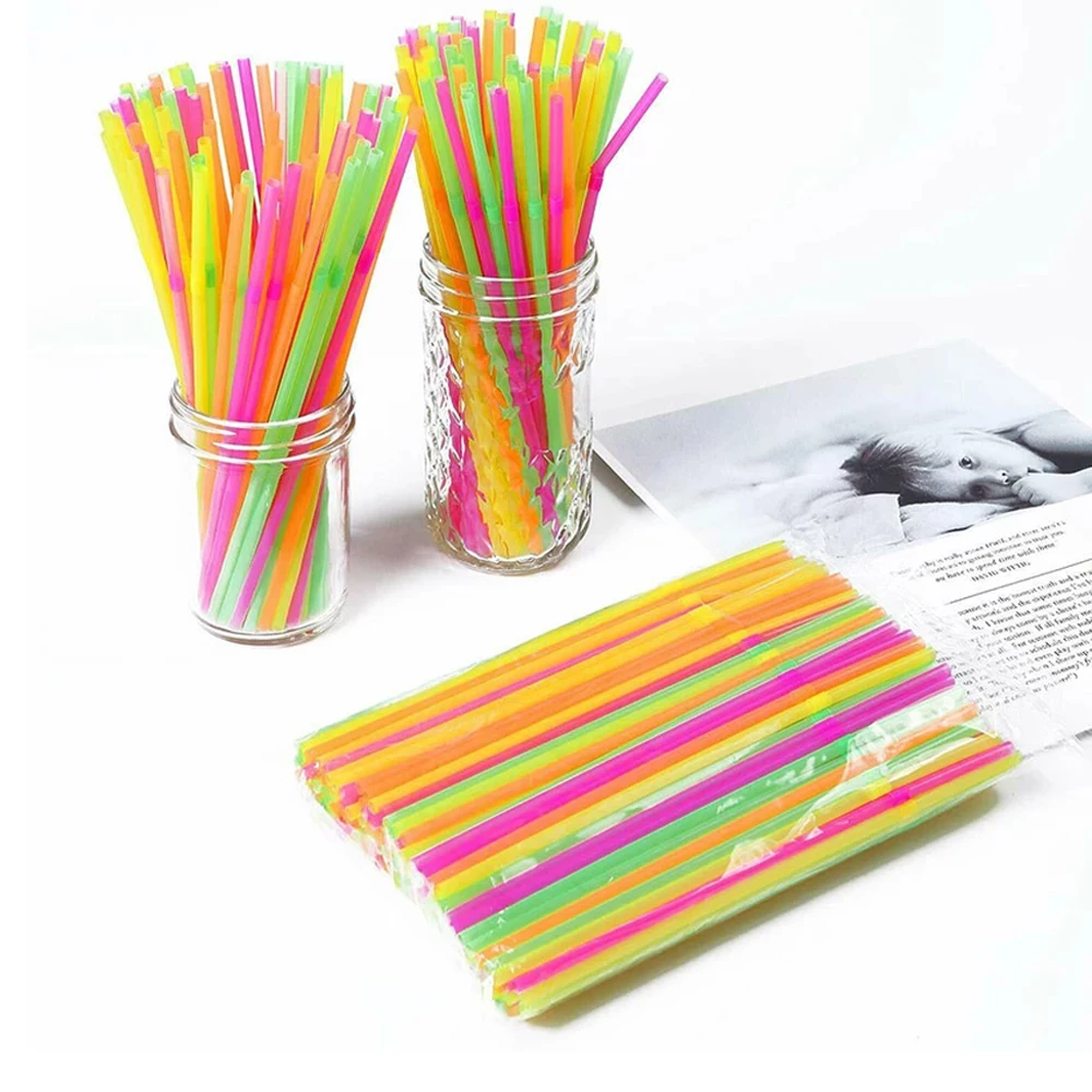 50/3000PC Colorful Black Drinking Straws Party Rietjes Kunststof plastique Beverage Straw Wholesale Milk Tea Kitchen Accessory