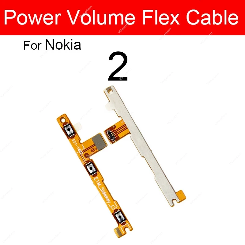 Volume&Power Side Button For Nokia 1 2 2.1 2.2 3 3.1 3.2 4.2 5 5.1 X2 X3 X5 XL Plus On/Off Power Volume Control Flex Cable Parts