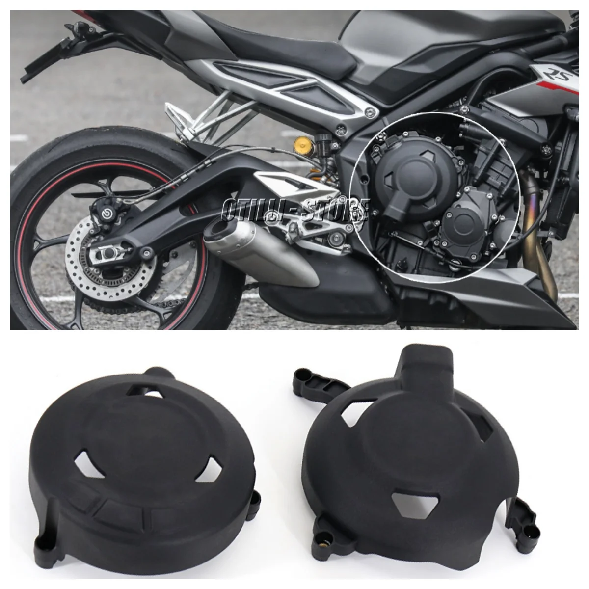 

Motorcycle Accessories Engine Protective Cover Guard Protector Kit For DAYTONA 675 / R FOR STREET TRIPLE 765 RS / S / R