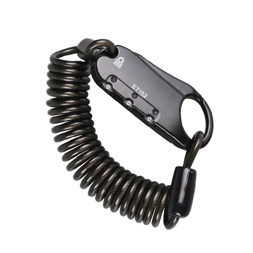 

Lightweight 3 Digit Password Lock Stretchy Design for Bike Saddle Wheels Luggage Trunk Security Cycling Lock Black