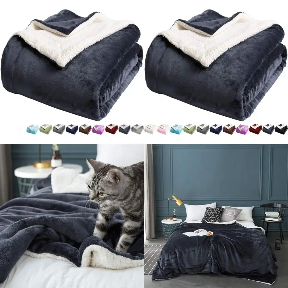 

Плюшевый флисовый плед размера Queen, супермягкий велюровый микрофибровый, двусторонний роскошный плед, темно-серый