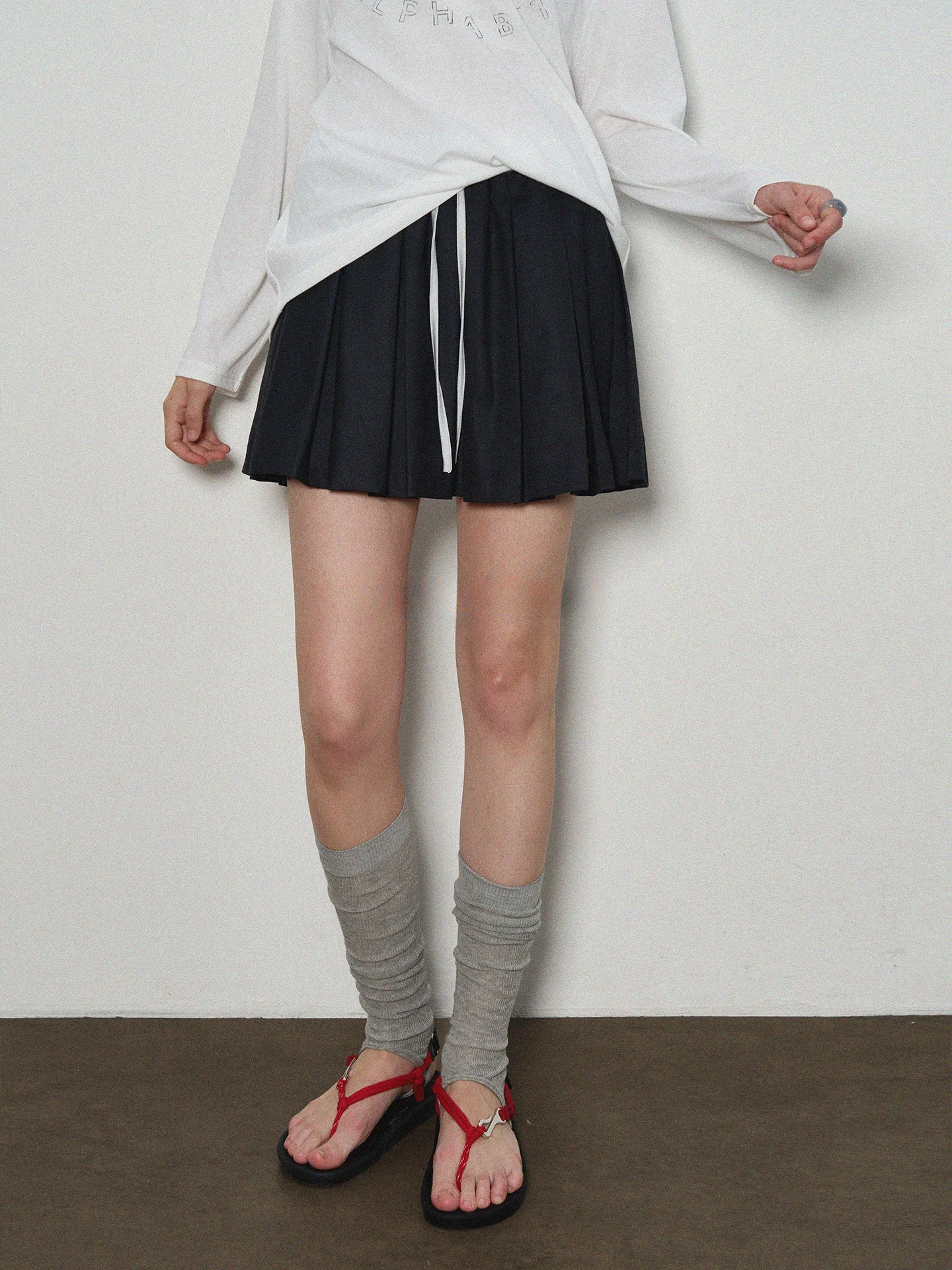 

Юбка-плиссе в корейском стиле Eylilac с цветными блоками, на завязках на талии, универсальная, повседневная, дышащая, из полиэстера